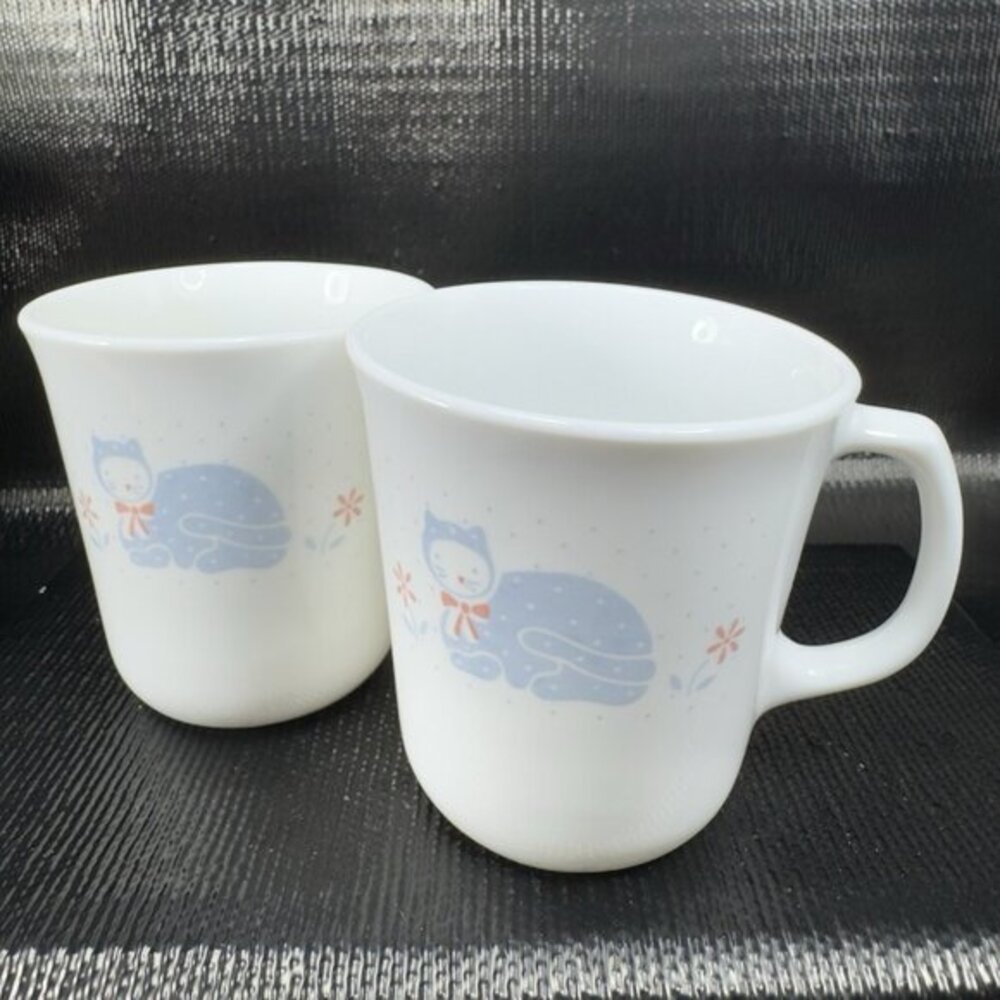 Corelle Corning Country‎ Pride Glassware Coffee Mug Cup Set 2 USA Mugs Cups VTG